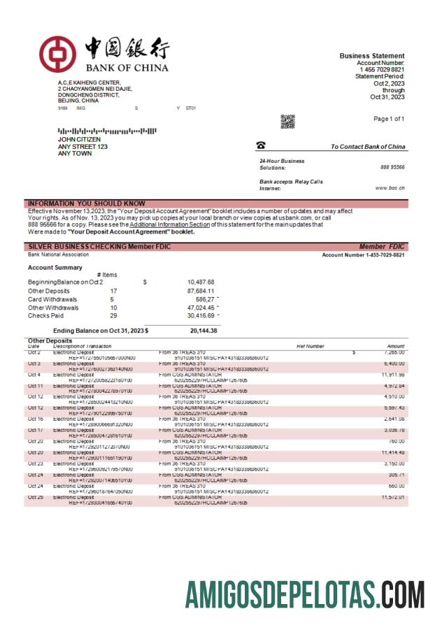Profesional bank of Tiongkok enterprise laporan Word and PDF templat