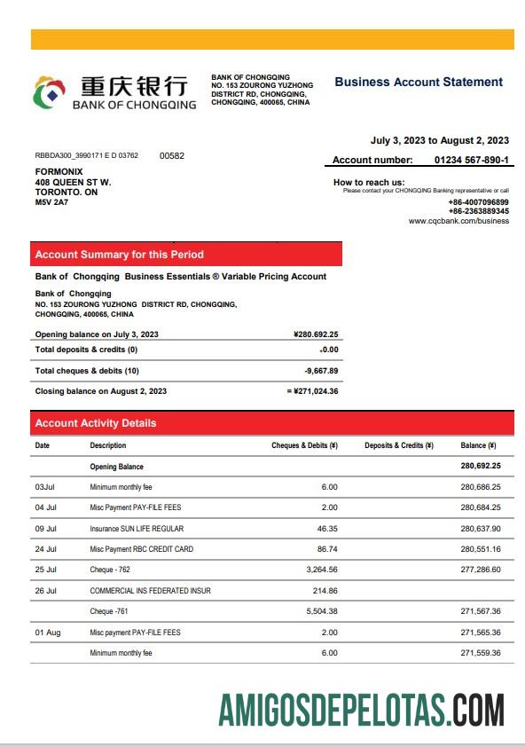 Berkualitas bank of Chongqing enterprise laporan Word and PDF templat