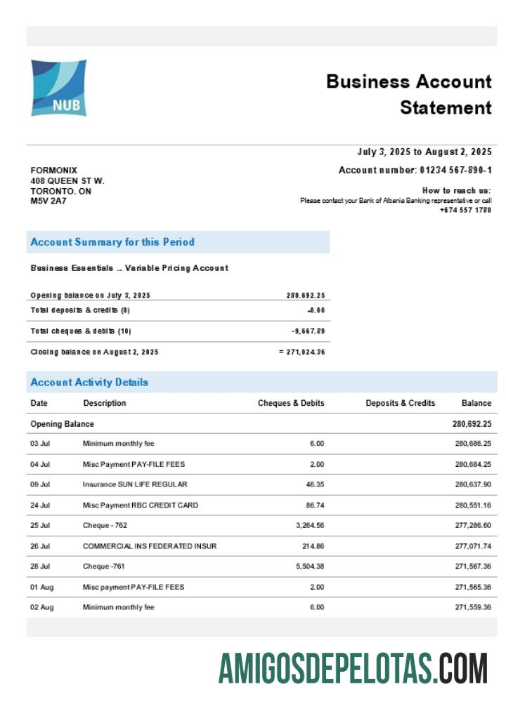 Dapat Diedit bank of Nauruan firm rekening laporan Word and PDF templat (1)