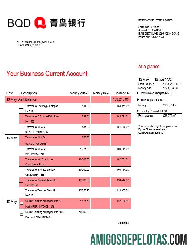 Berkualitas bank of Qingdao firm laporan Word and PDF templat