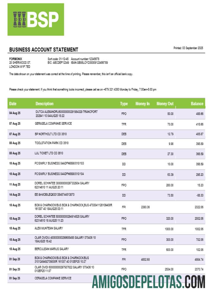 bank of South Pacific bisnis bank laporan Word and PDF format templat