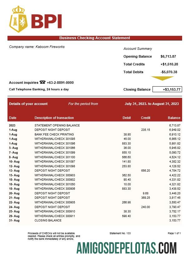 Profesional bank of the Philippine Islands bisnis laporan Word and PDF templat