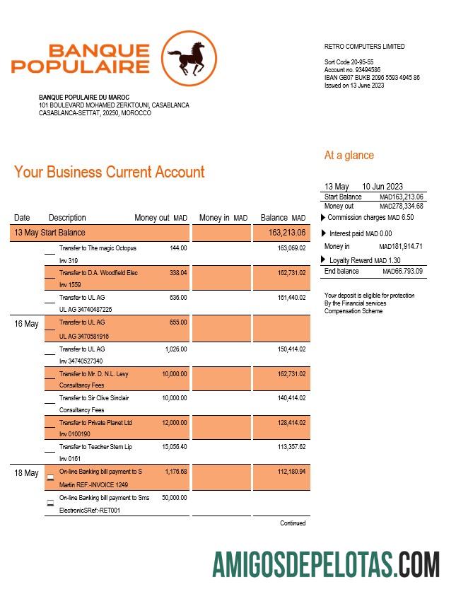 Berkualitas Banque Populaire du Maroc bisnis laporan Word and PDF templat