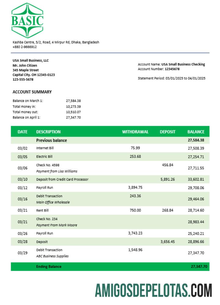 Premium Basic bank enterprise rekening laporan Word and PDF templat