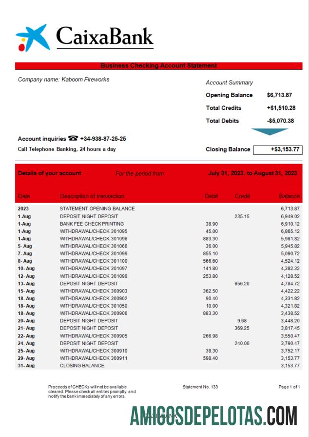 Berkualitas CAIXABANK Perusahaan bank laporan Word and PDF templat