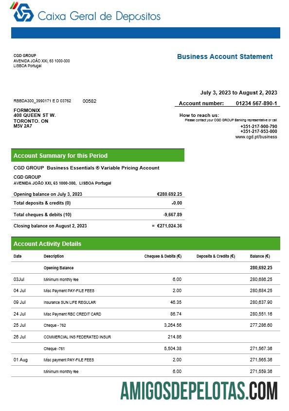 Dapat Diedit Caixa Geral de Depo╠üsitos bisnis bank laporan Word and PDF templat