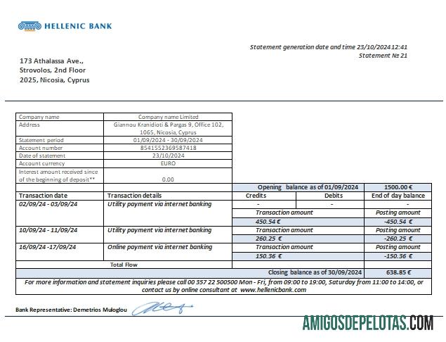 Siprus Hellenic bank bisnis bank laporan scr sampel
