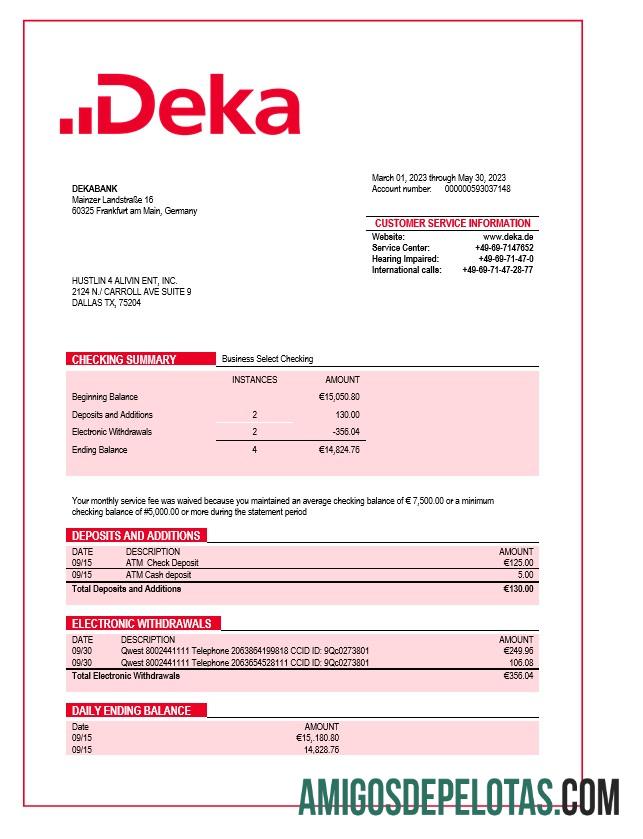 Profesional Dekabank firm laporan Word and PDF templat