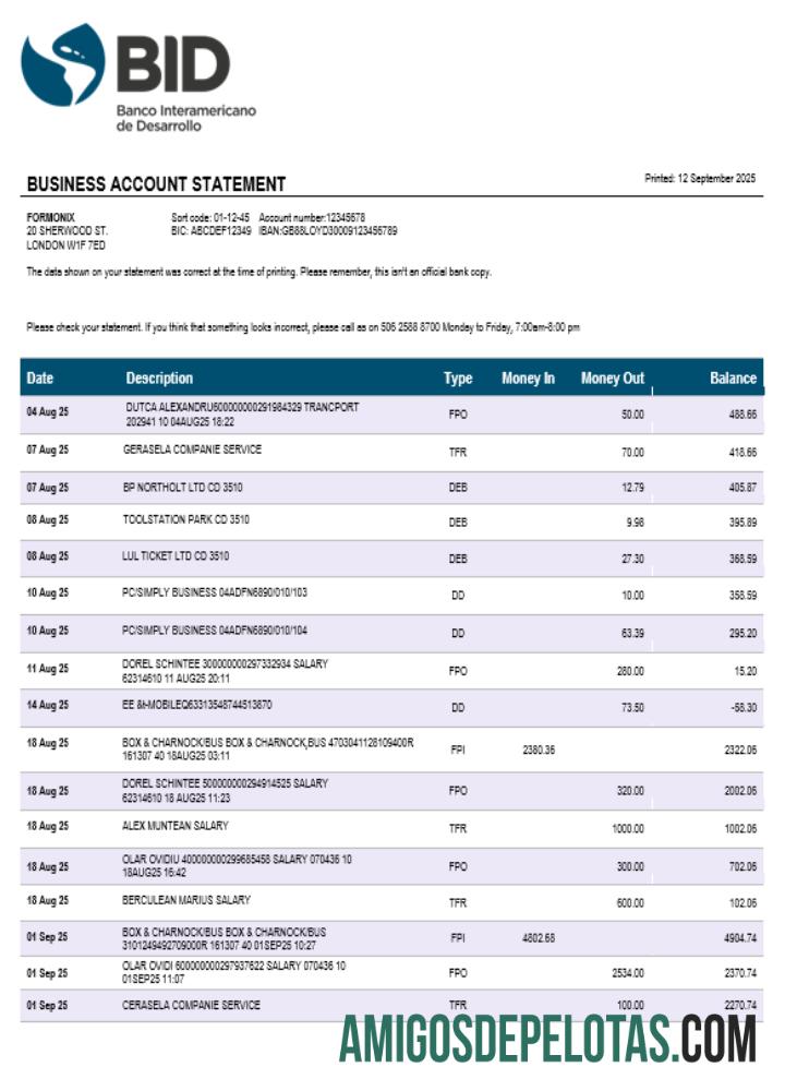 Ekuador Banco Interamericano de Desarrollo (BID) firm rekening laporan Word and PDF format makering