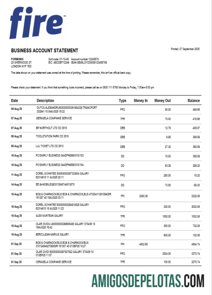 Fire Financial Services Limited enterprise laporan Word and PDF format pratinjau