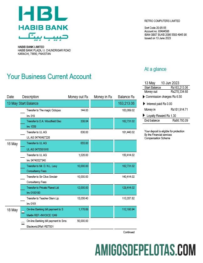 Berkualitas HBL bank firm rekening laporan Word and PDF templat