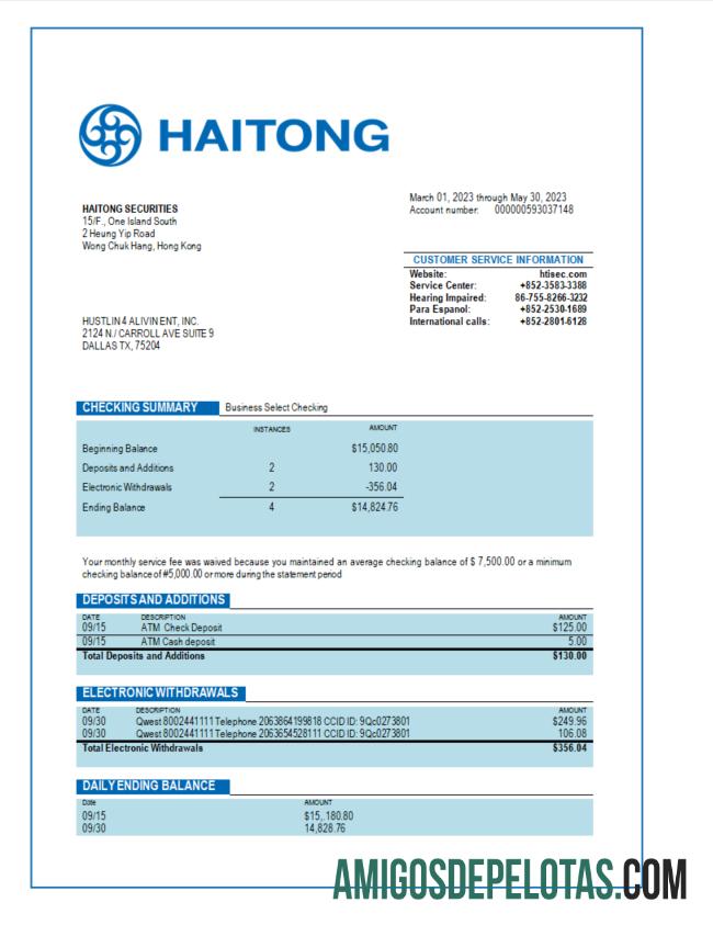 Dapat Diedit Haitong Securities bisnis bank laporan Word and PDF templat