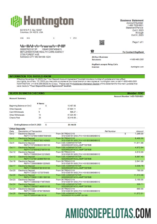 Realistis Huntington Bancshares corporate bank laporan Word and PDF templat
