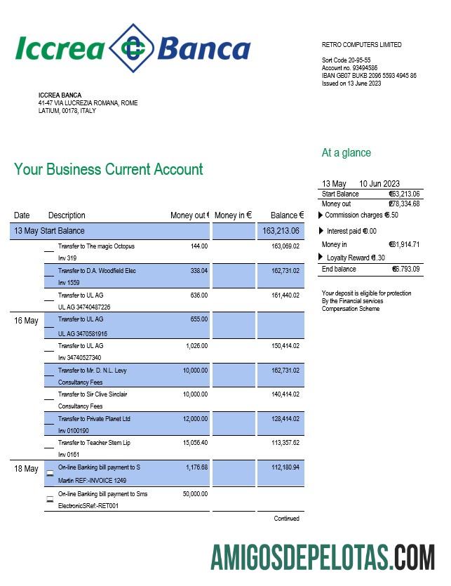 Profesional Iccrea Banca enterprise rekening laporan Word and PDF templat