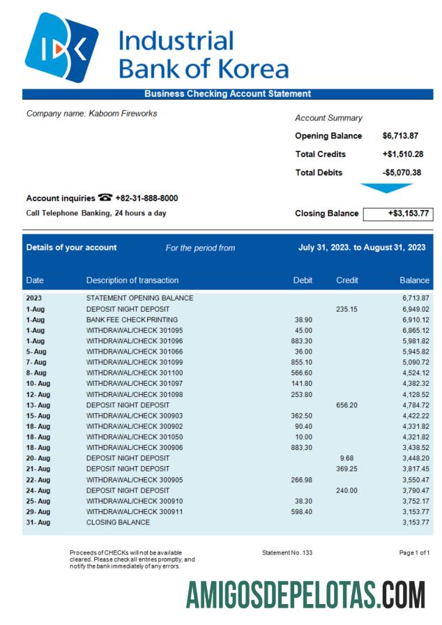 Profesional Industrial bank of Korea bisnis laporan Word and PDF templat