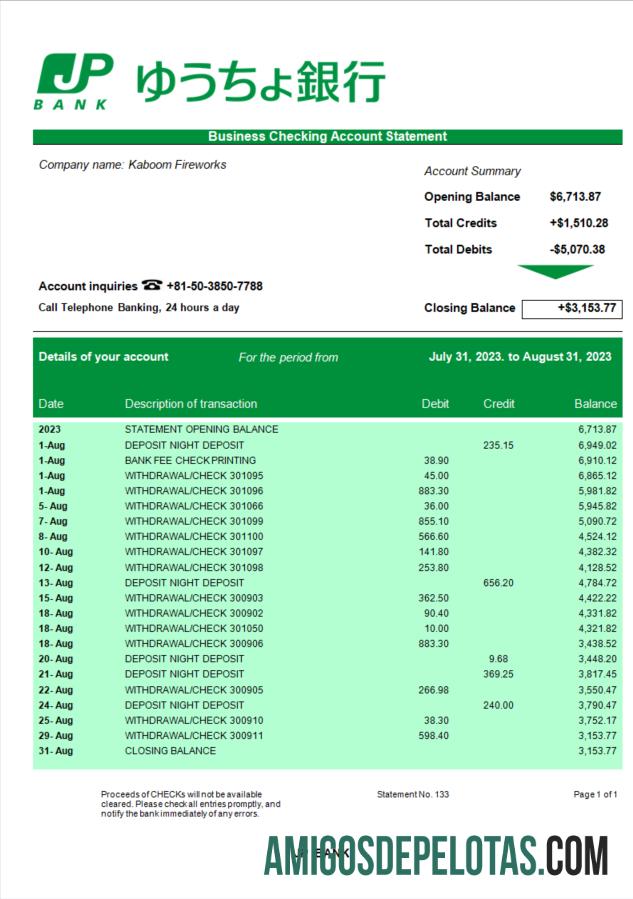 Profesional JP bank (Jepang Post bank) organization laporan Word and PDF templat