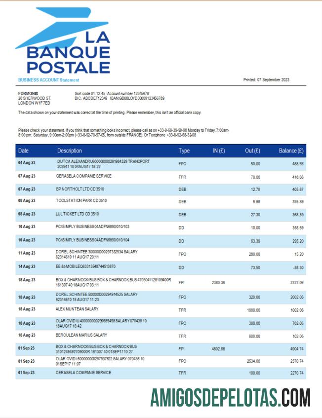 Berkualitas La Banque Postale firm bank laporan Word and PDF templat