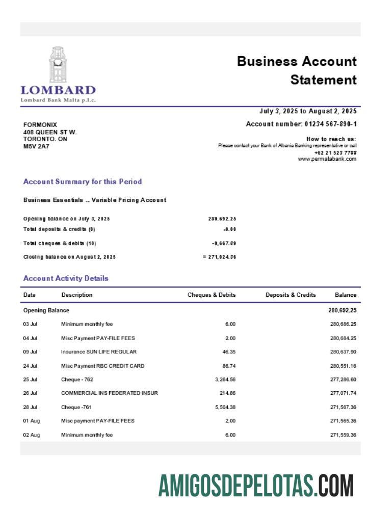 Berkualitas Lombard firm rekening laporan Word and PDF templat (1)