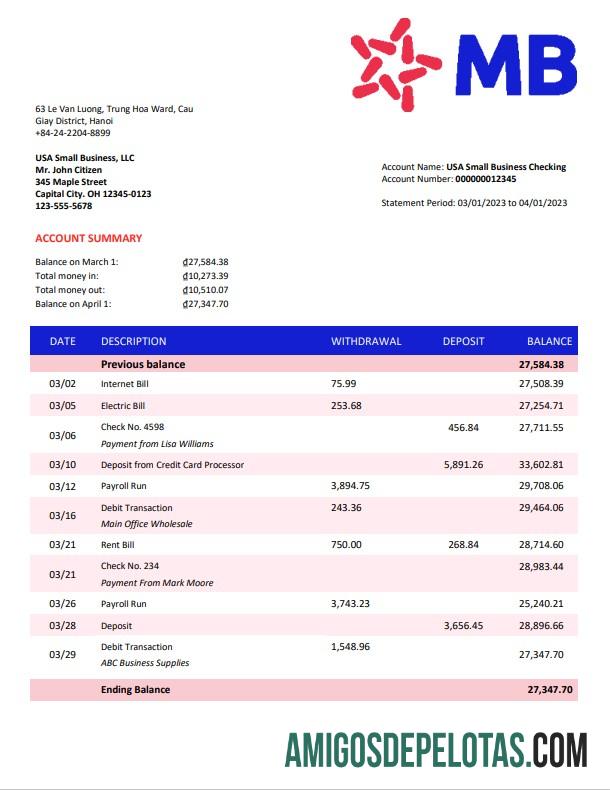 Dapat Diedit MB bank Perusahaan laporan Word and PDF templat