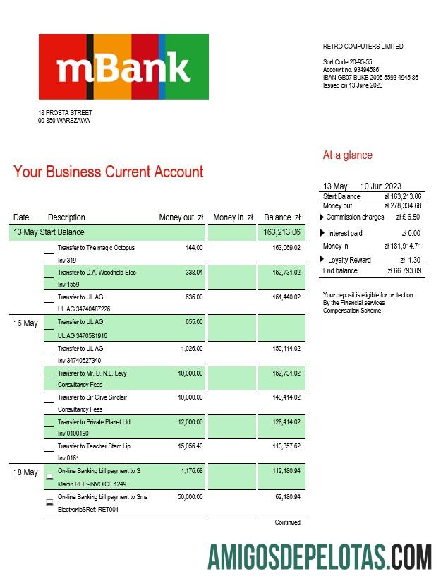 Profesional MBank Perusahaan laporan Word and PDF templat