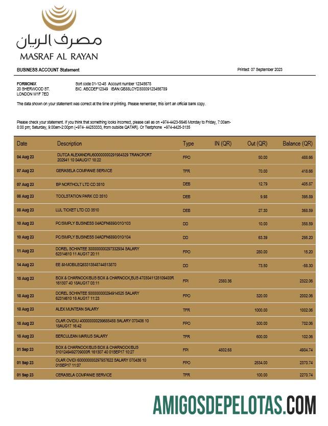 Berkualitas Masraf Al Rayan bank Perusahaan checking rekening laporan Word and PDF templat