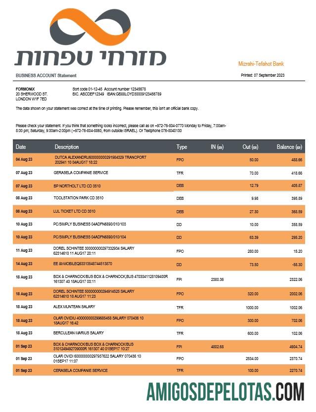Profesional Mizrahi Tefahot bank organization laporan Word and PDF templat