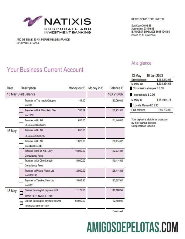 Premium Natixis Algerie bank proof of address bank laporan templat in Word and PDF format