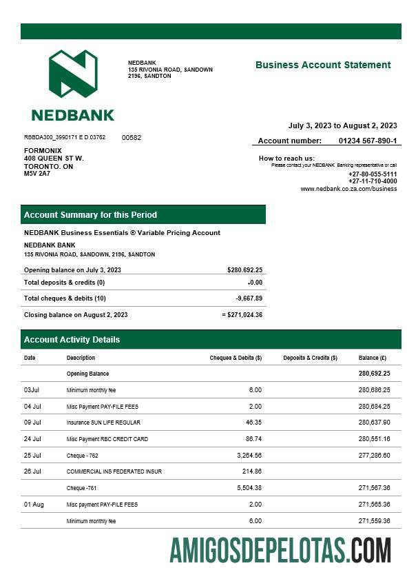 Premium Nedbank firm laporan Word and PDF templat