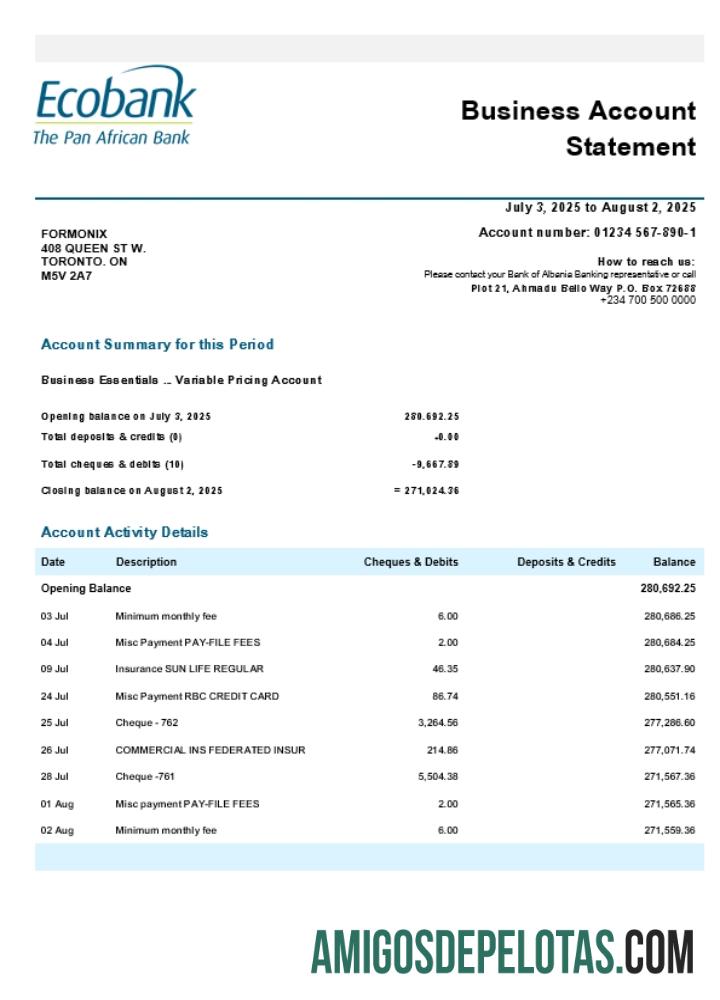 Nigeria Ecobank bisnis firm laporan Word and PDF format (1) makering