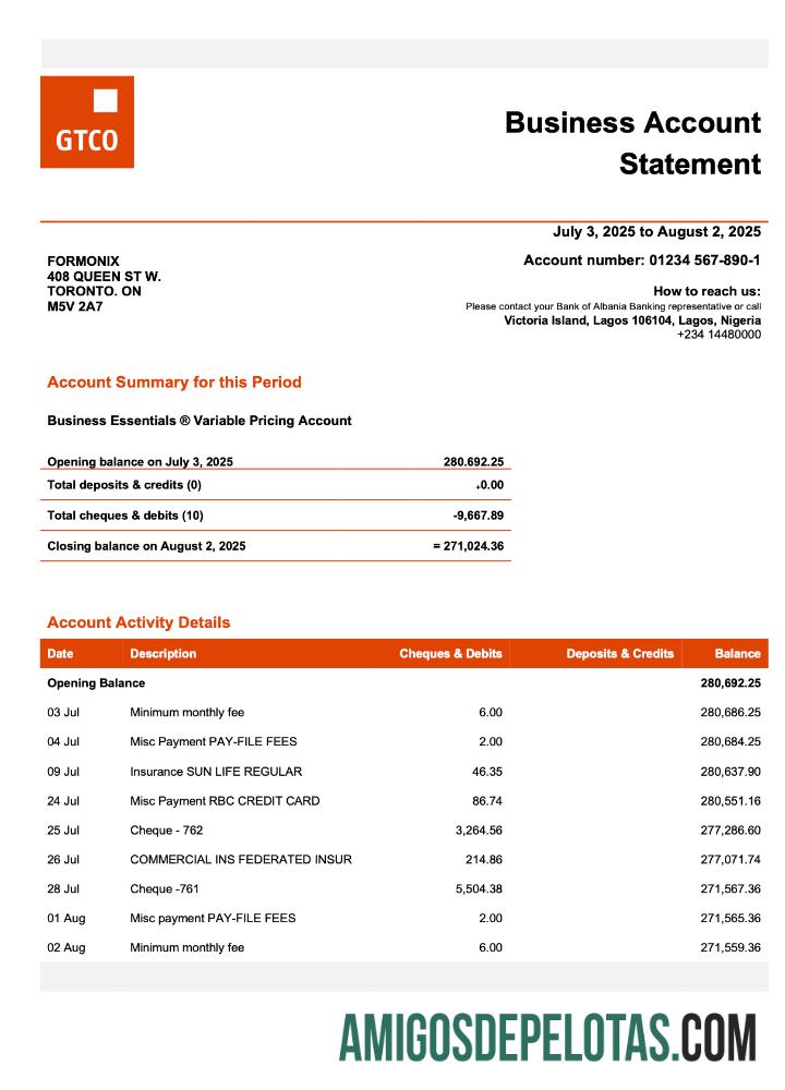 Premium Nigeria Guaranty Trust bank Plc. corporate laporan Word and PDF templat