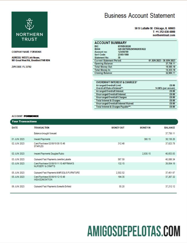 Premium Northern Trust bank firm laporan Word and PDF templat