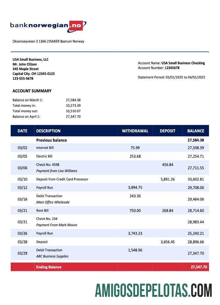 Profesional Norwegian bank Norwegian AS organization laporan Word and PDF templat