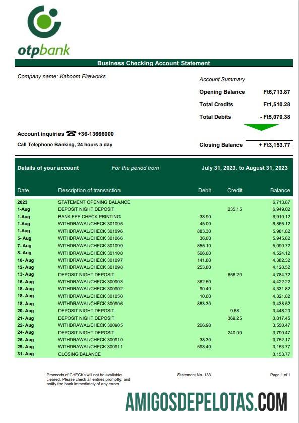 Dapat Diedit OTP bank firm laporan Word and PDF templat