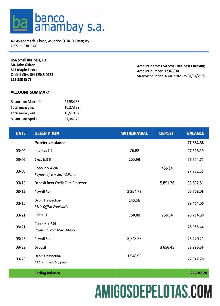 Dapat Diedit Paraguay Banco Amambay organization laporan Word and PDF templat