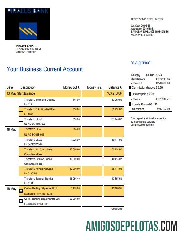 Profesional Piraeus bank bisnis laporan Word and PDF templat