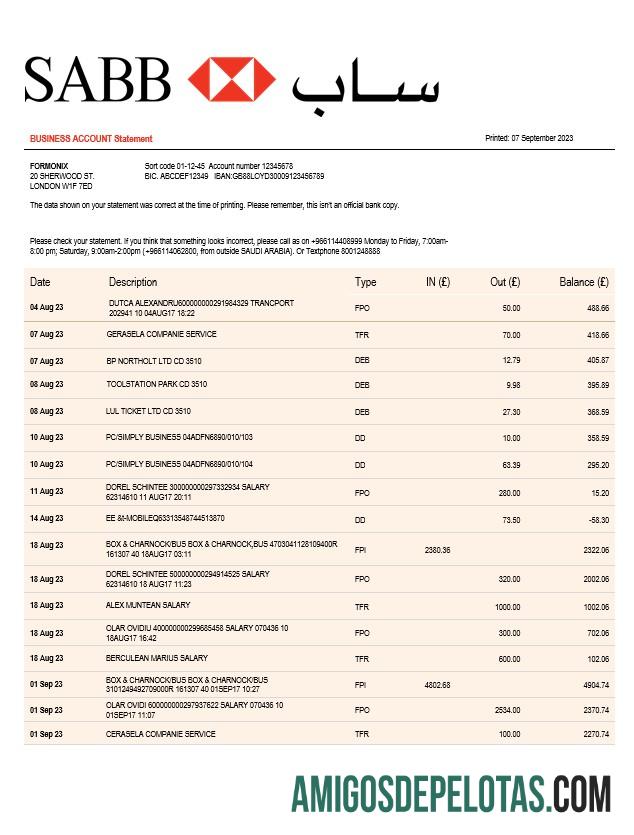 Realistis SABB bank Perusahaan laporan Word and PDF templat