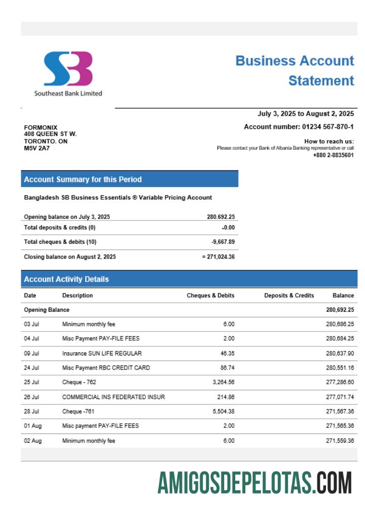 Berkualitas SB bank bisnis rekening laporan Word and PDF templat