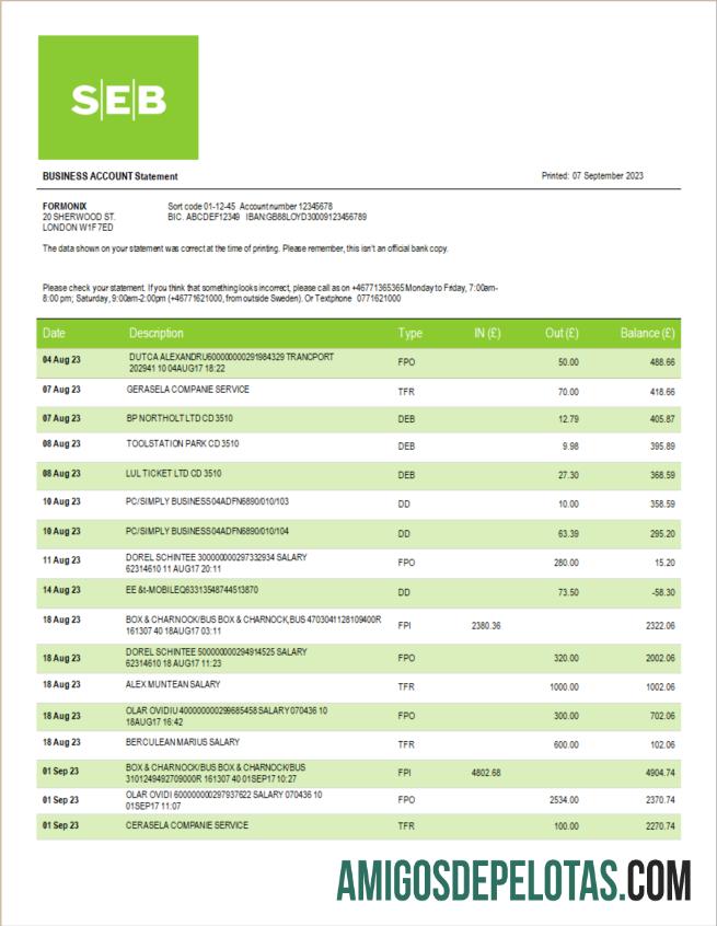 Profesional SEB bank Perusahaan laporan Word and PDF templat