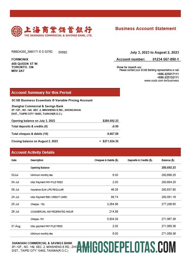 Premium Shanghai komersial & Savings bank firm rekening laporan Word and PDF templat