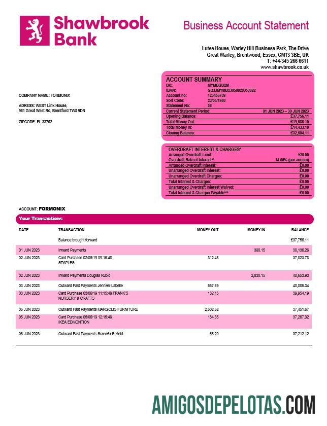 Premium Shawbrook Group enterprise rekening laporan Word and PDF templat