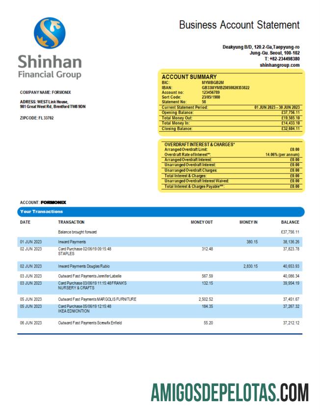 Premium Shinhan Financial Group enterprise laporan Word and PDF templat