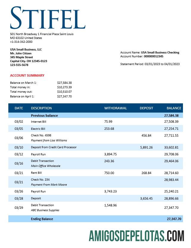 Premium Stifel Financial bank firm laporan Word and PDF templat