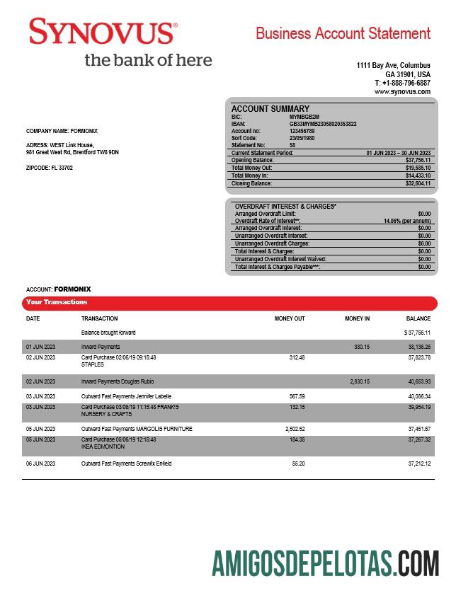 Dapat Diedit Synovus bank enterprise laporan Word and PDF templat