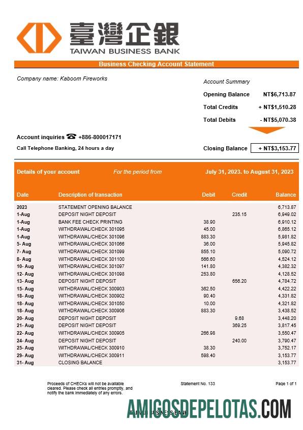 Berkualitas Taiwan bisnis bank laporan Word and PDF templat