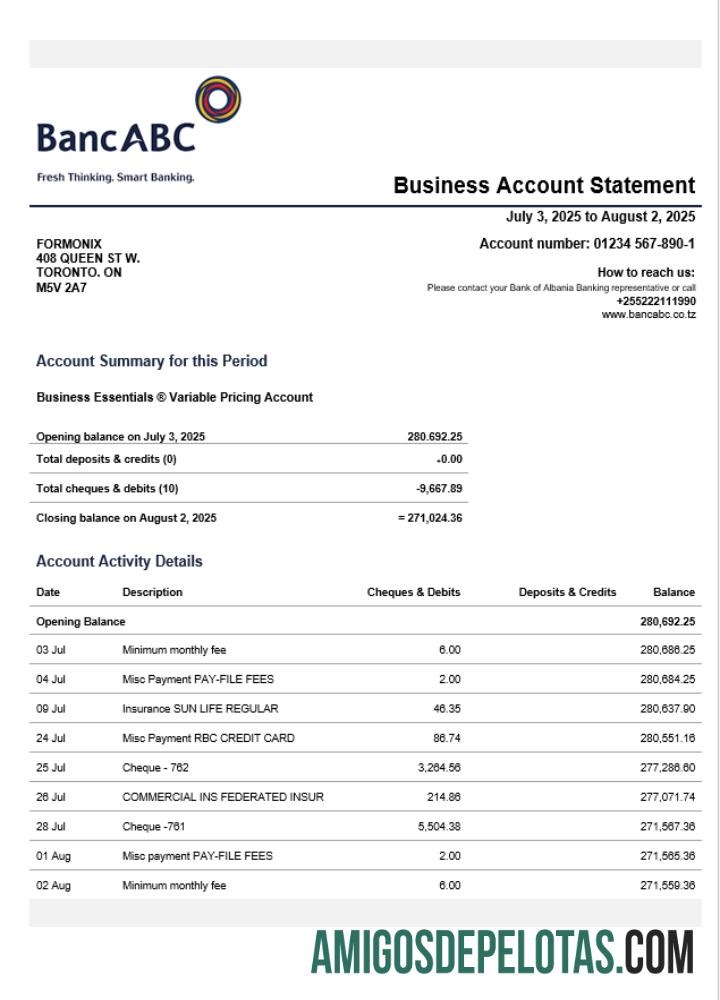 Premium Tanzania BancABC organization laporan Word and PDF templat