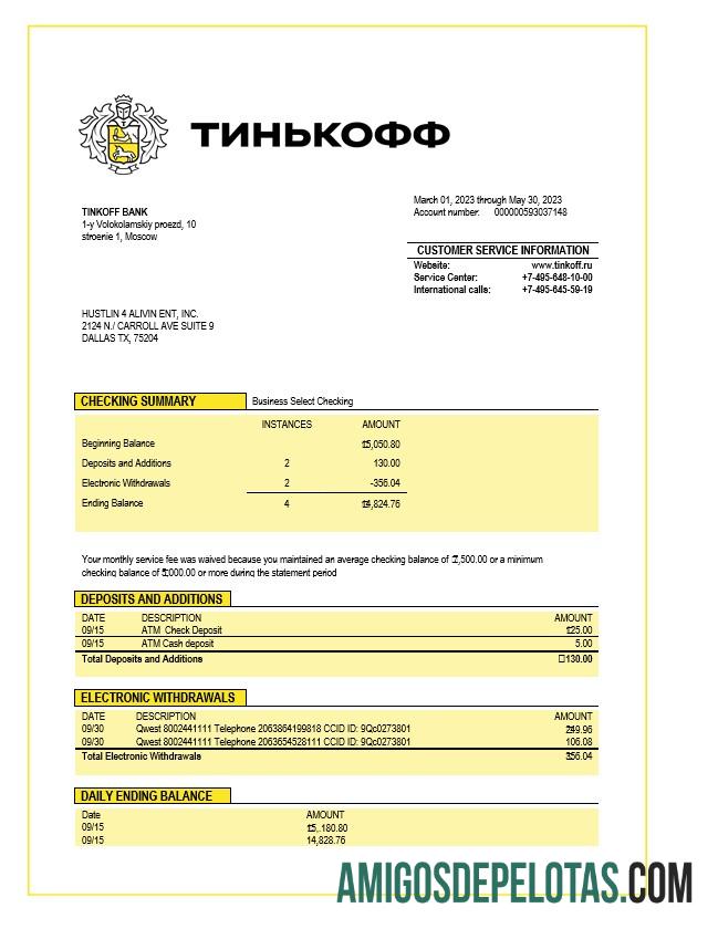 Berkualitas Tinkoff bank firm laporan Word and PDF templat