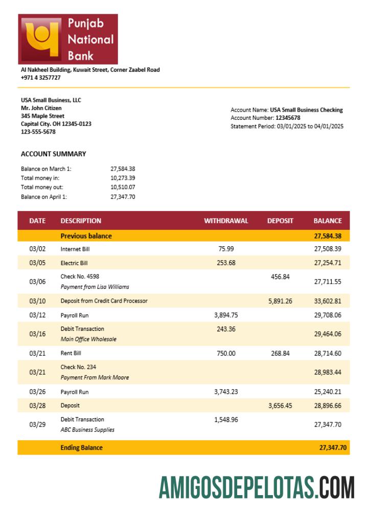 Profesional UEA Dubai PNB enterprise laporan Word and PDF templat