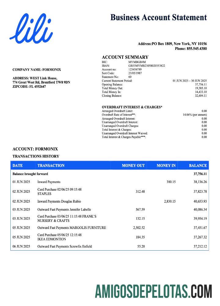 Berkualitas AS Lili organization rekening laporan Word and PDF templat
