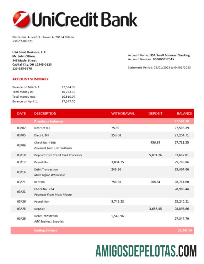 Berkualitas Unicredit bank corporate laporan Word and PDF templat