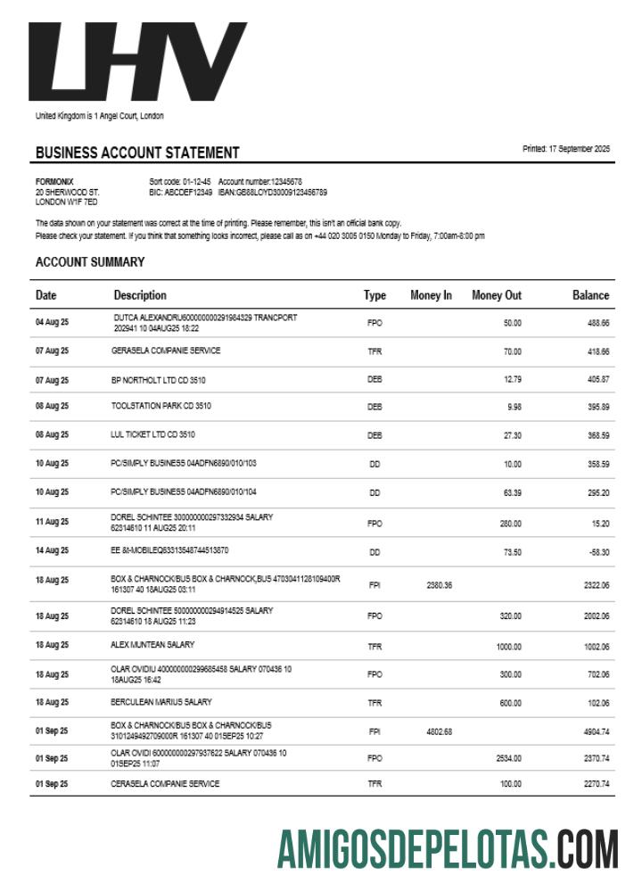 Berkualitas Inggris Raya LHV Group firm laporan Word and PDF templat
